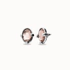 Studs with pink oval faceted crystal